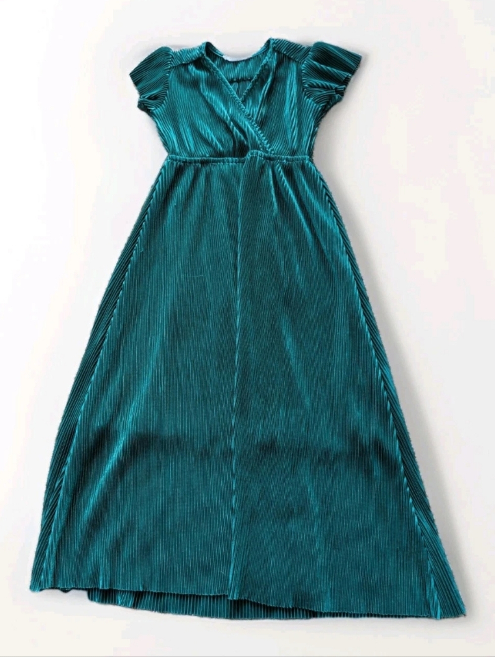 Baltic Børn Teal Pleated Girls' Maxi Dress Size 4-5